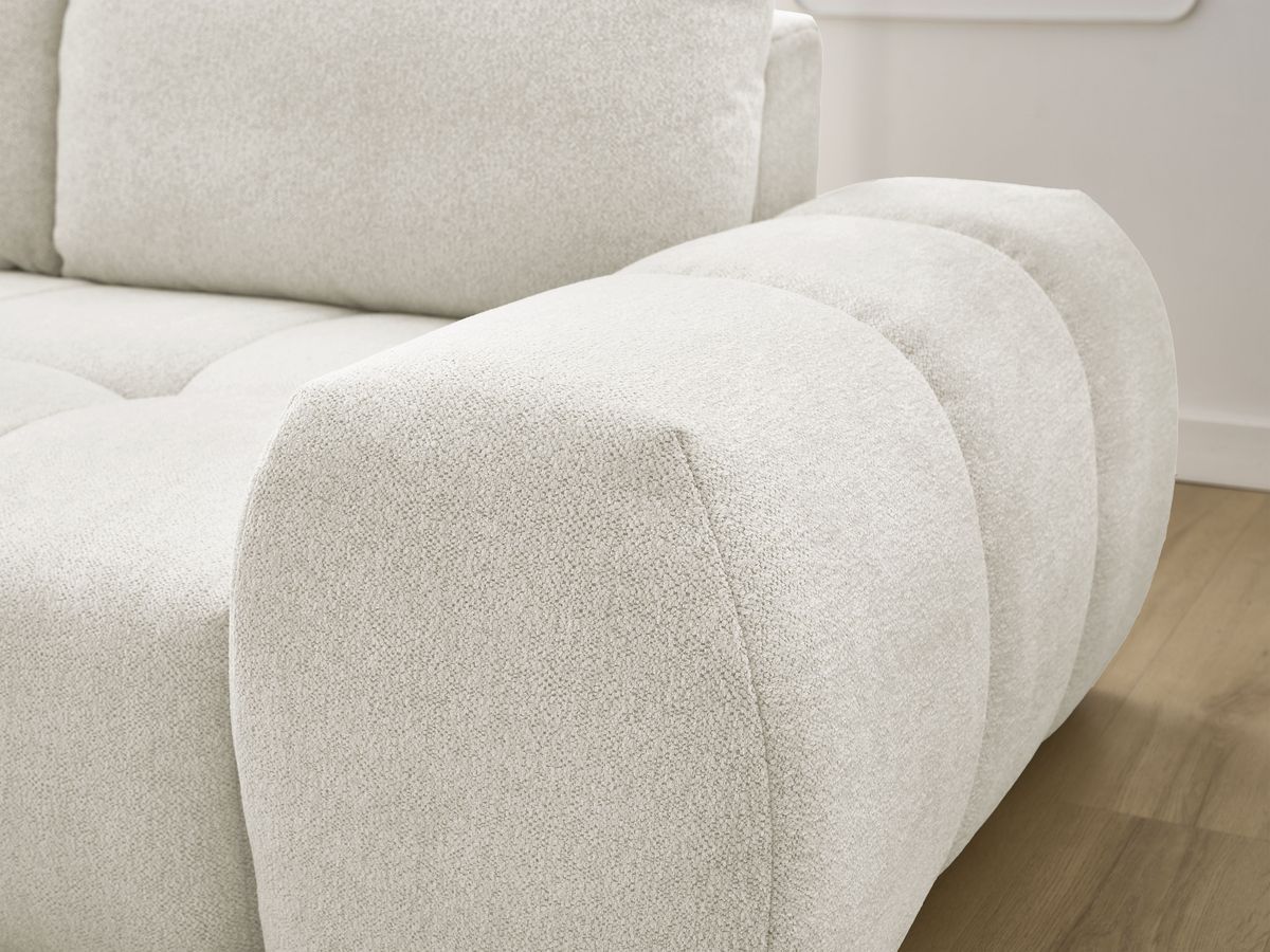 Canapé d'angle convertible coffre EVEREST tissu chiné