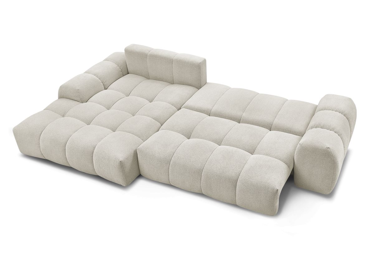 Canapé d'angle convertible coffre EVEREST tissu chiné