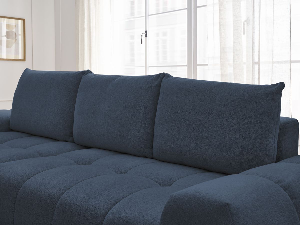 Canapé d'angle convertible coffre EVEREST tissu chiné