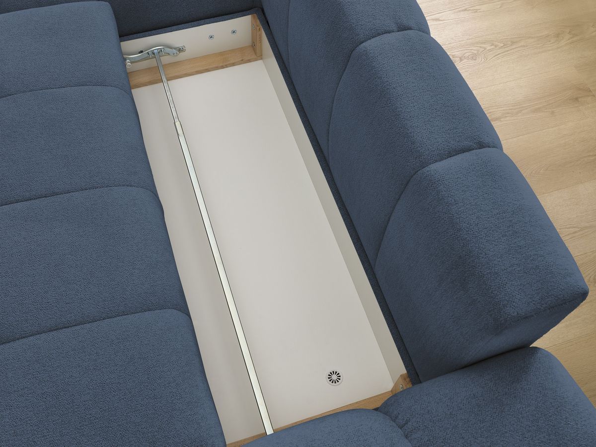 Canapé d'angle convertible coffre EVEREST tissu chiné