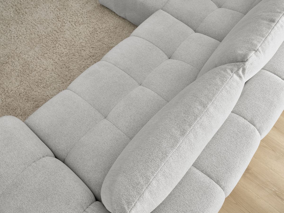 Canapé d'angle convertible coffre EVEREST tissu chiné