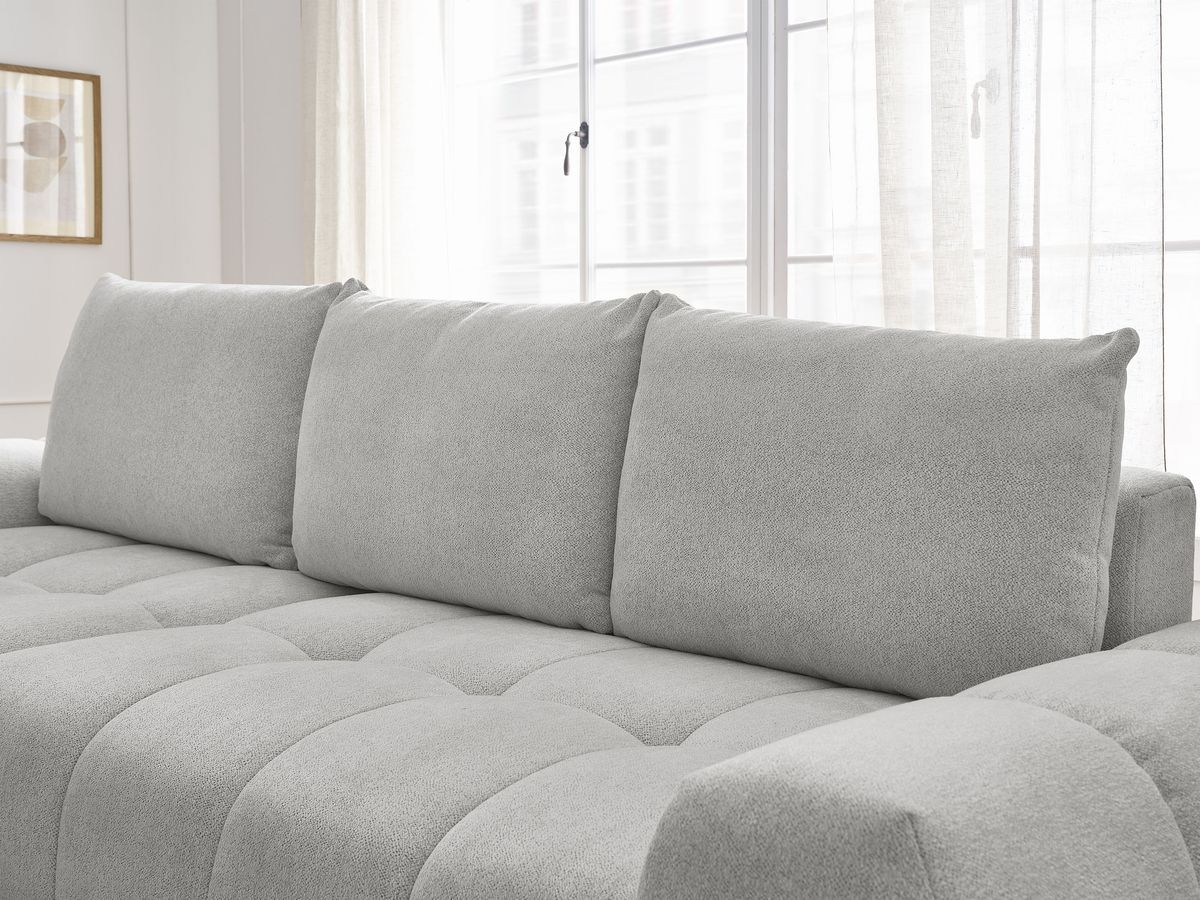 Canapé d'angle convertible coffre EVEREST tissu chiné