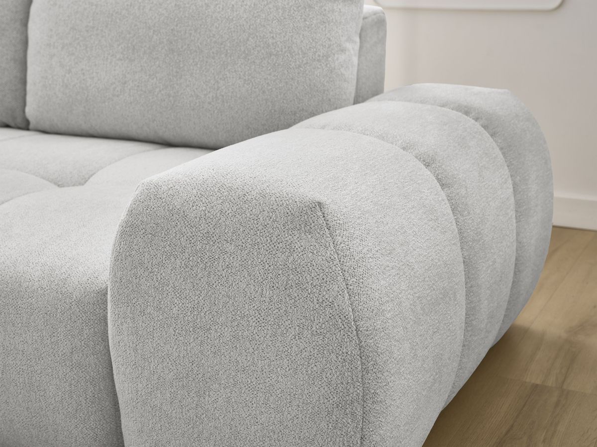 Canapé d'angle convertible coffre EVEREST tissu chiné