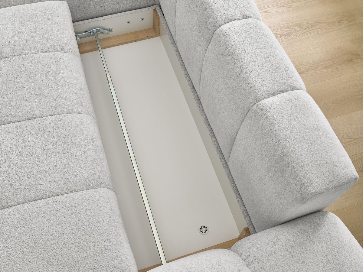 Canapé d'angle convertible coffre EVEREST tissu chiné
