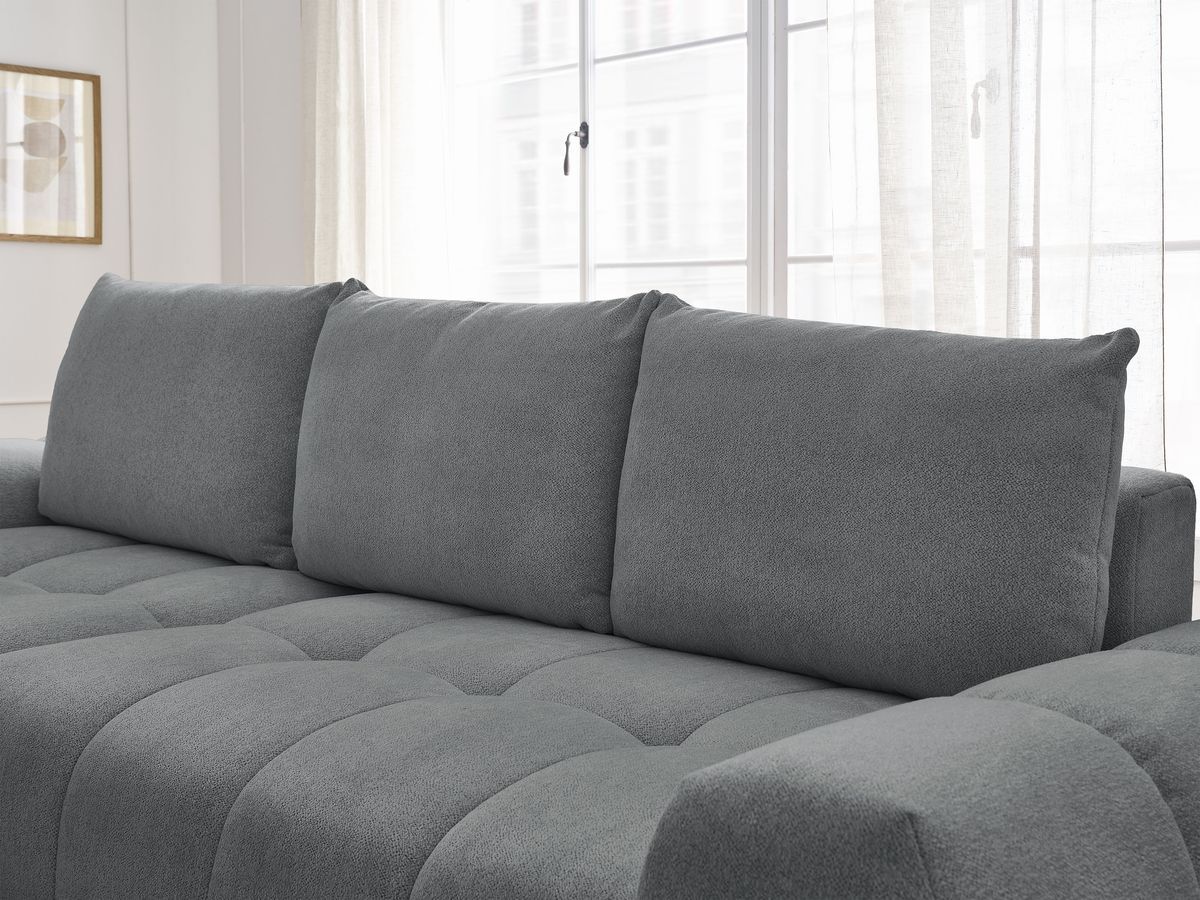 Canapé d'angle convertible coffre EVEREST tissu chiné