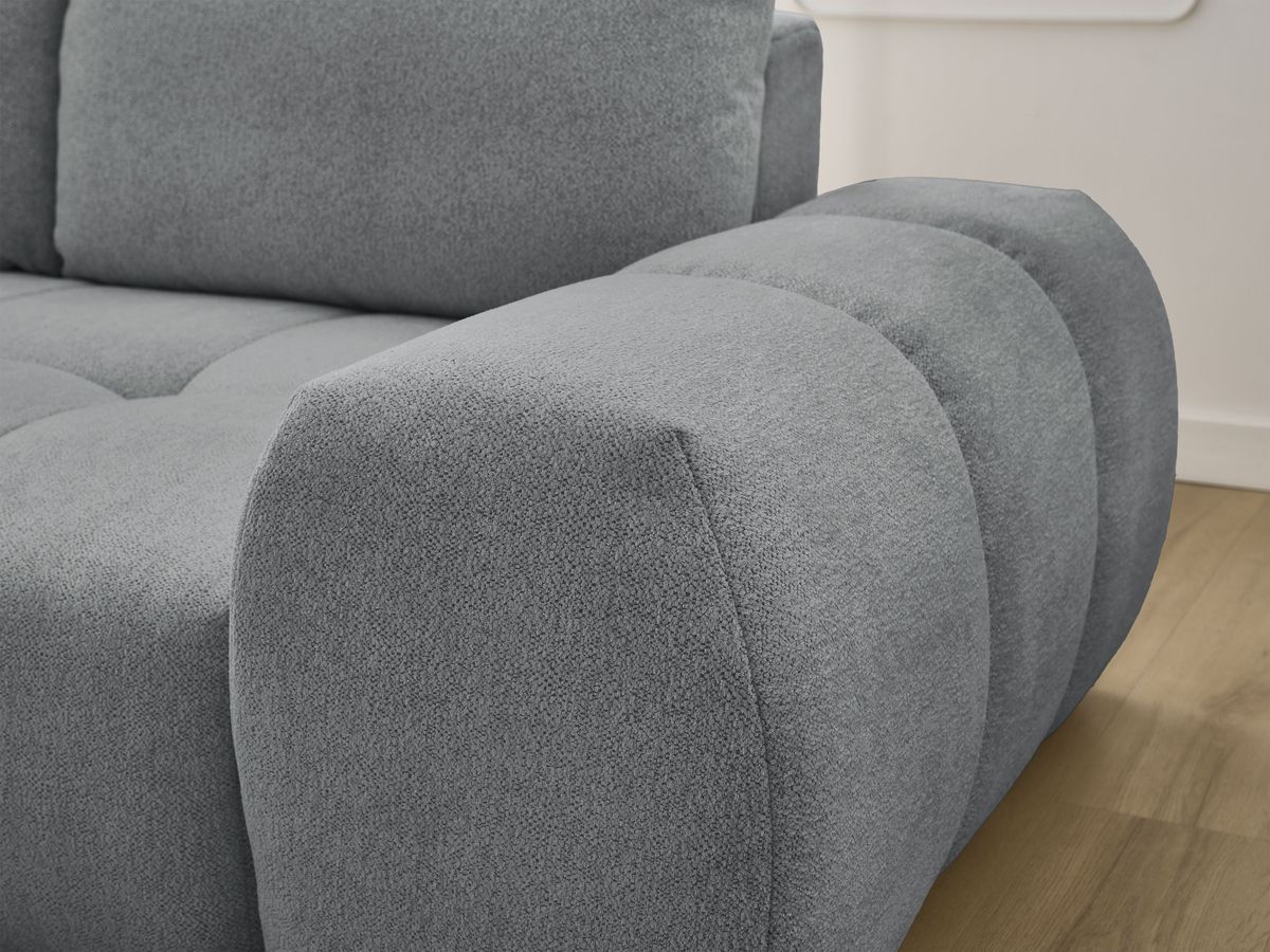 Canapé d'angle convertible coffre EVEREST tissu chiné