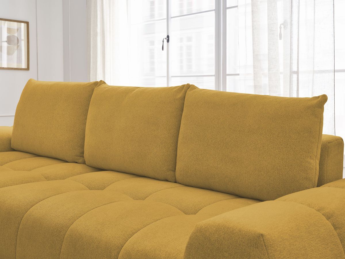 Canapé d'angle convertible coffre EVEREST tissu chiné