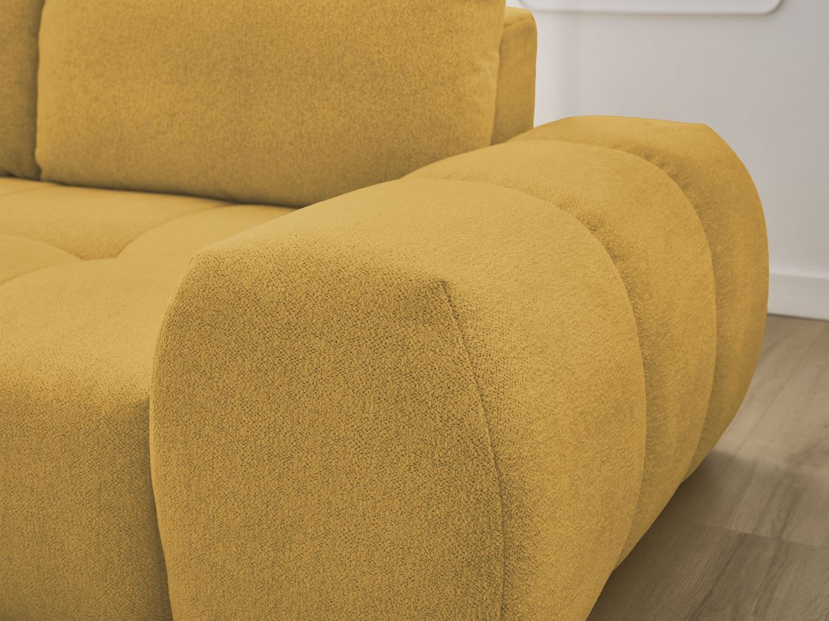 Canapé d'angle convertible coffre EVEREST tissu chiné
