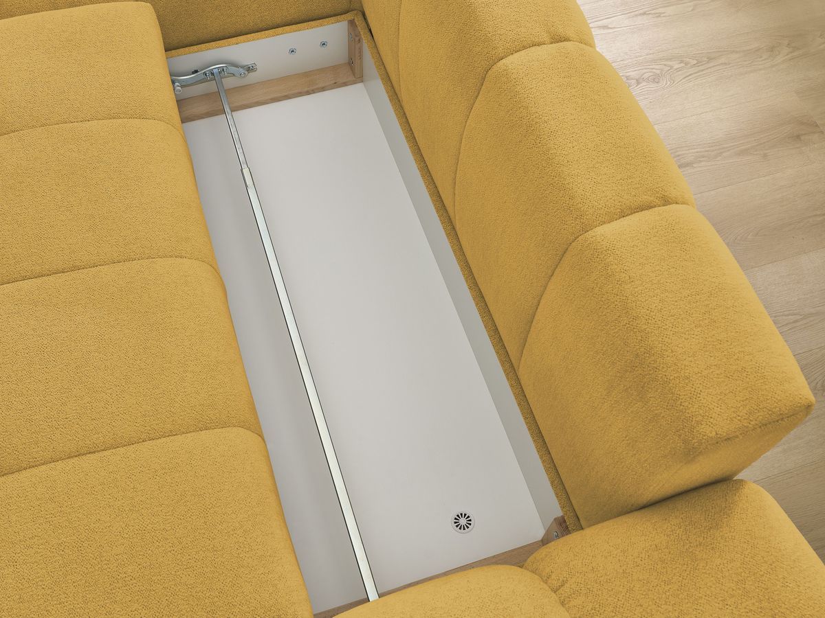 Canapé d'angle convertible coffre EVEREST tissu chiné