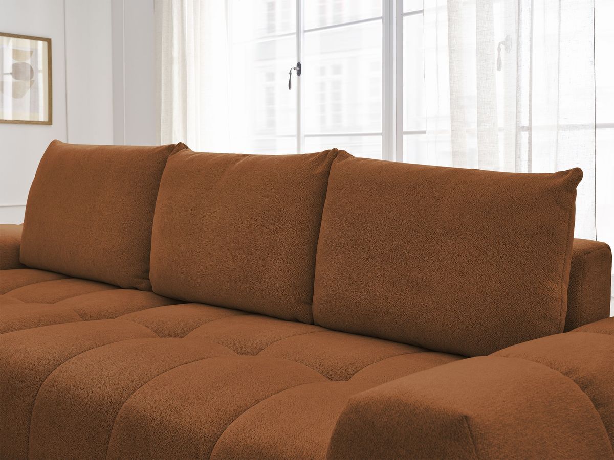 Canapé d'angle convertible coffre EVEREST tissu chiné