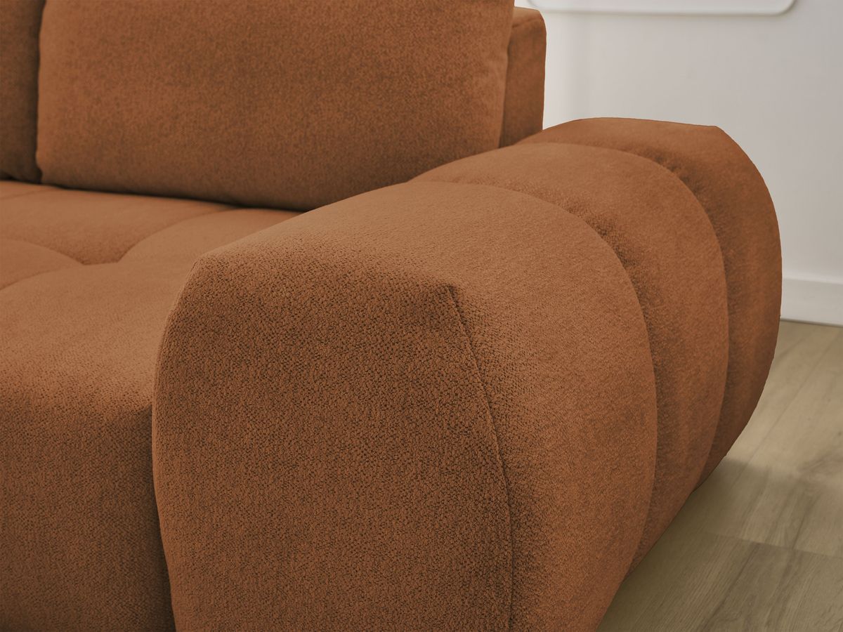 Canapé d'angle convertible coffre EVEREST tissu chiné