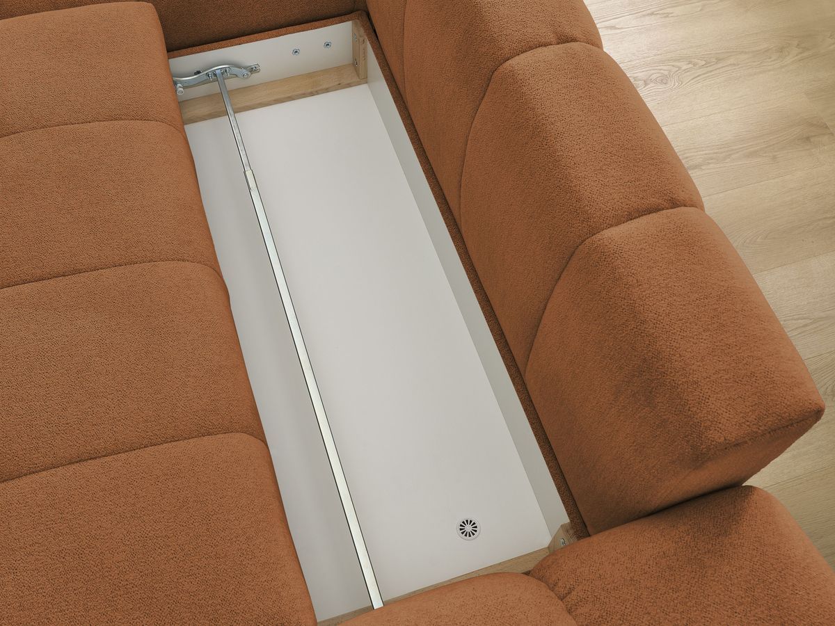 Canapé d'angle convertible coffre EVEREST tissu chiné
