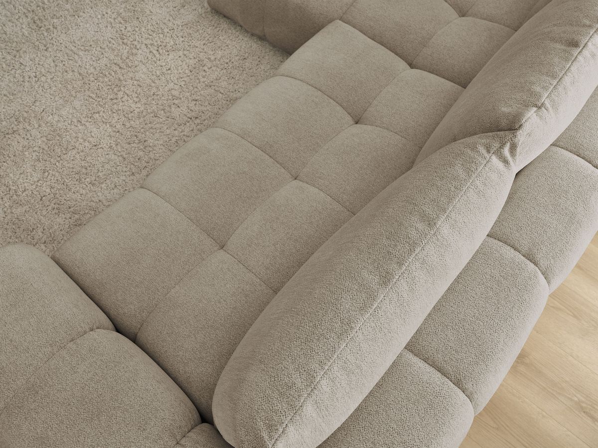 Canapé d'angle convertible coffre EVEREST tissu chiné