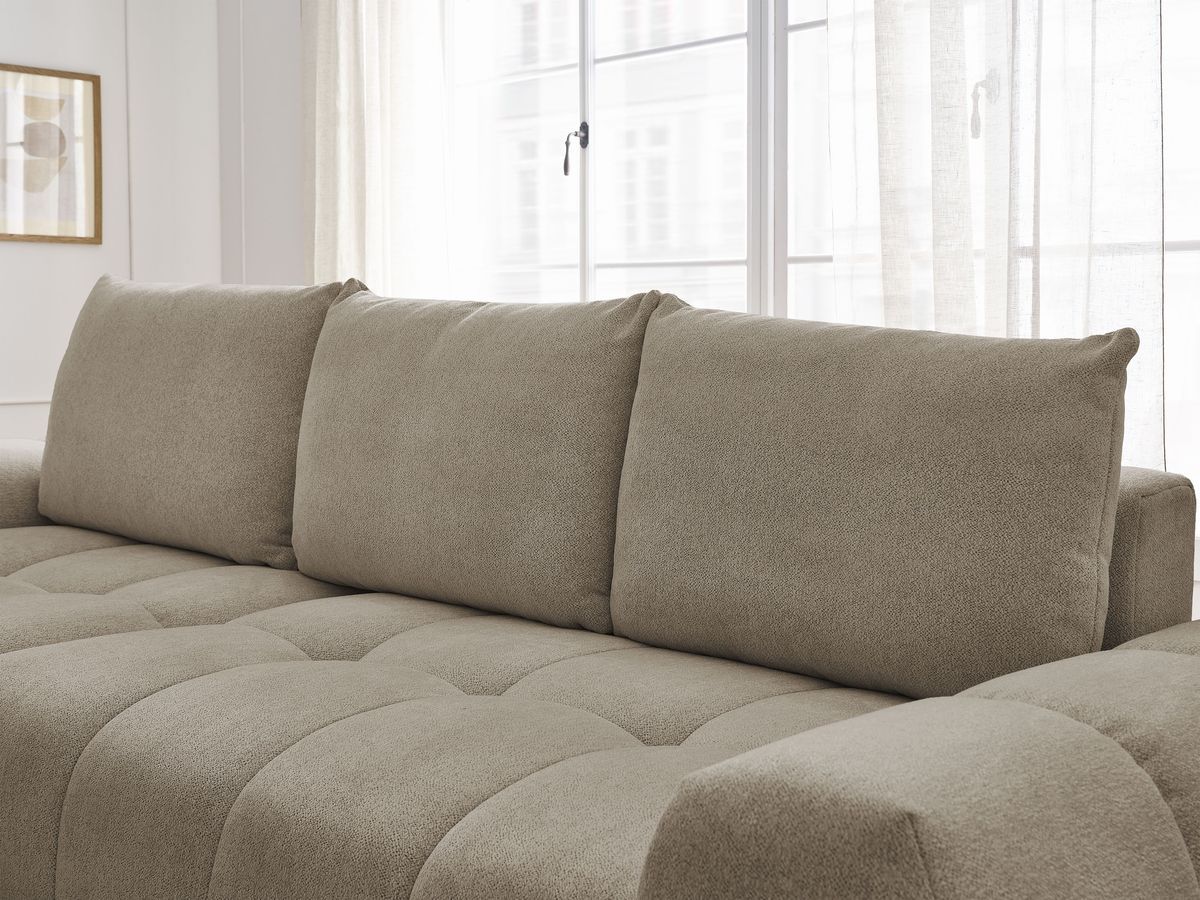 Canapé d'angle convertible coffre EVEREST tissu chiné