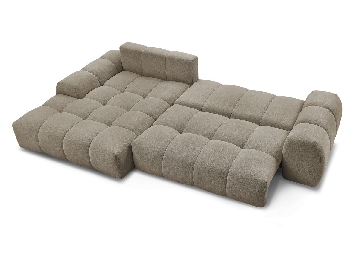 Canapé d'angle convertible coffre EVEREST tissu chiné