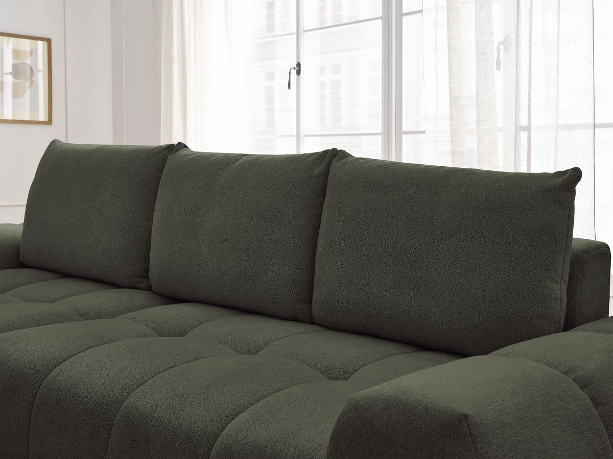 Canapé d'angle convertible coffre EVEREST tissu chiné
