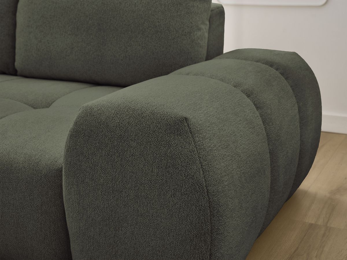 Canapé d'angle convertible coffre EVEREST tissu chiné