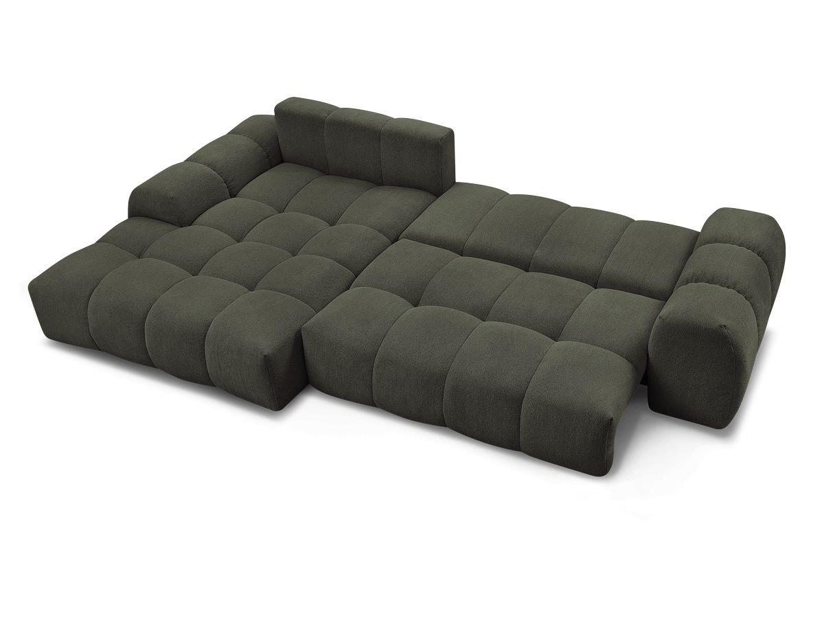 Canapé d'angle convertible coffre EVEREST tissu chiné