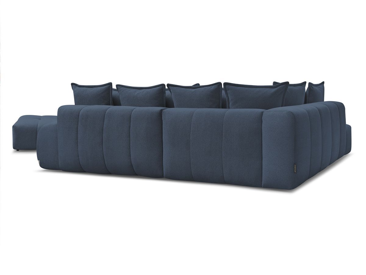 Canapé d'angle fixe EVEREST tissu chiné - Orange - Angle droit - 10 coussins
