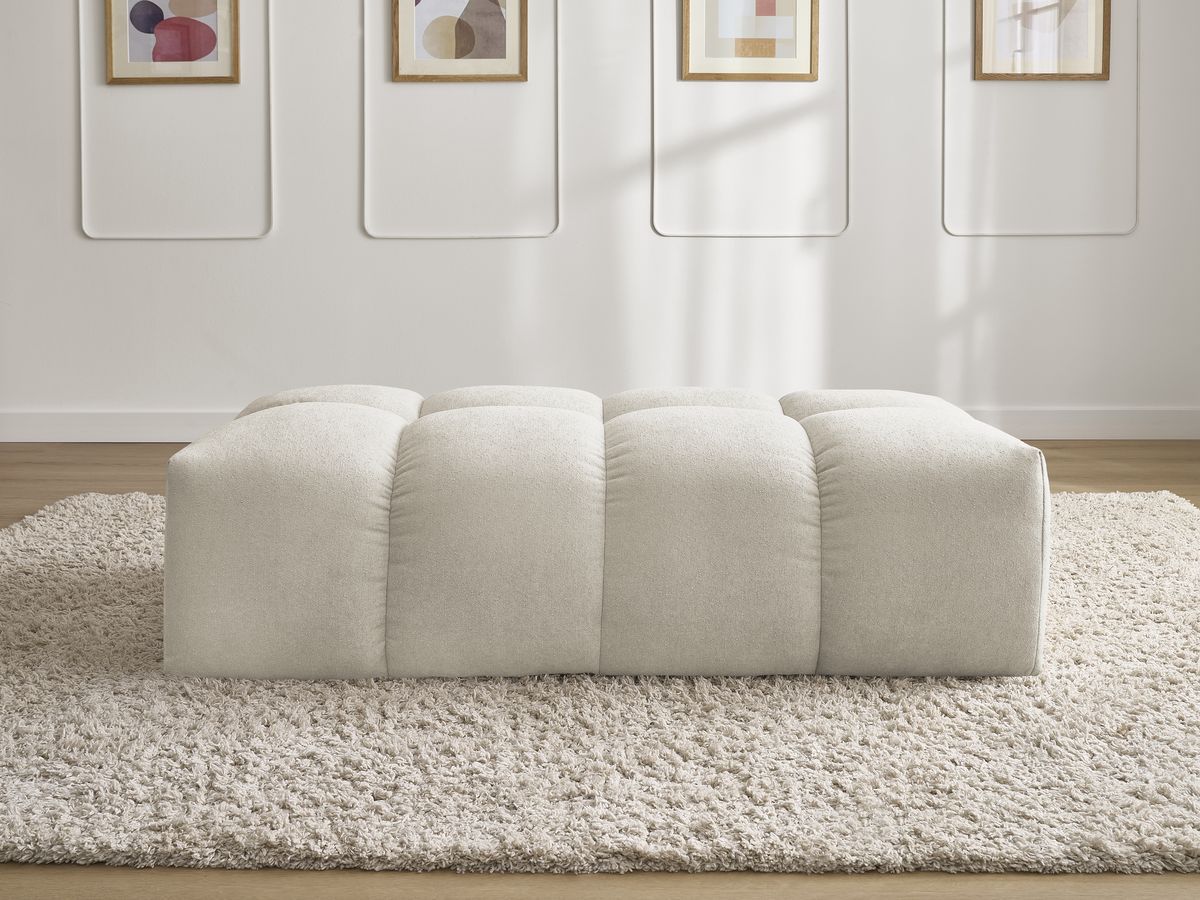 Pouf petit EVEREST texturé beige — vue 5
