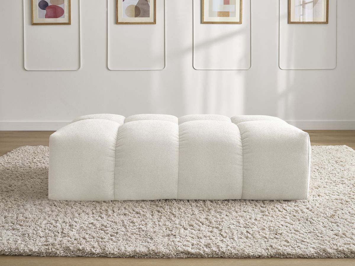 Pouf petit EVEREST texturé blanc — vue 5