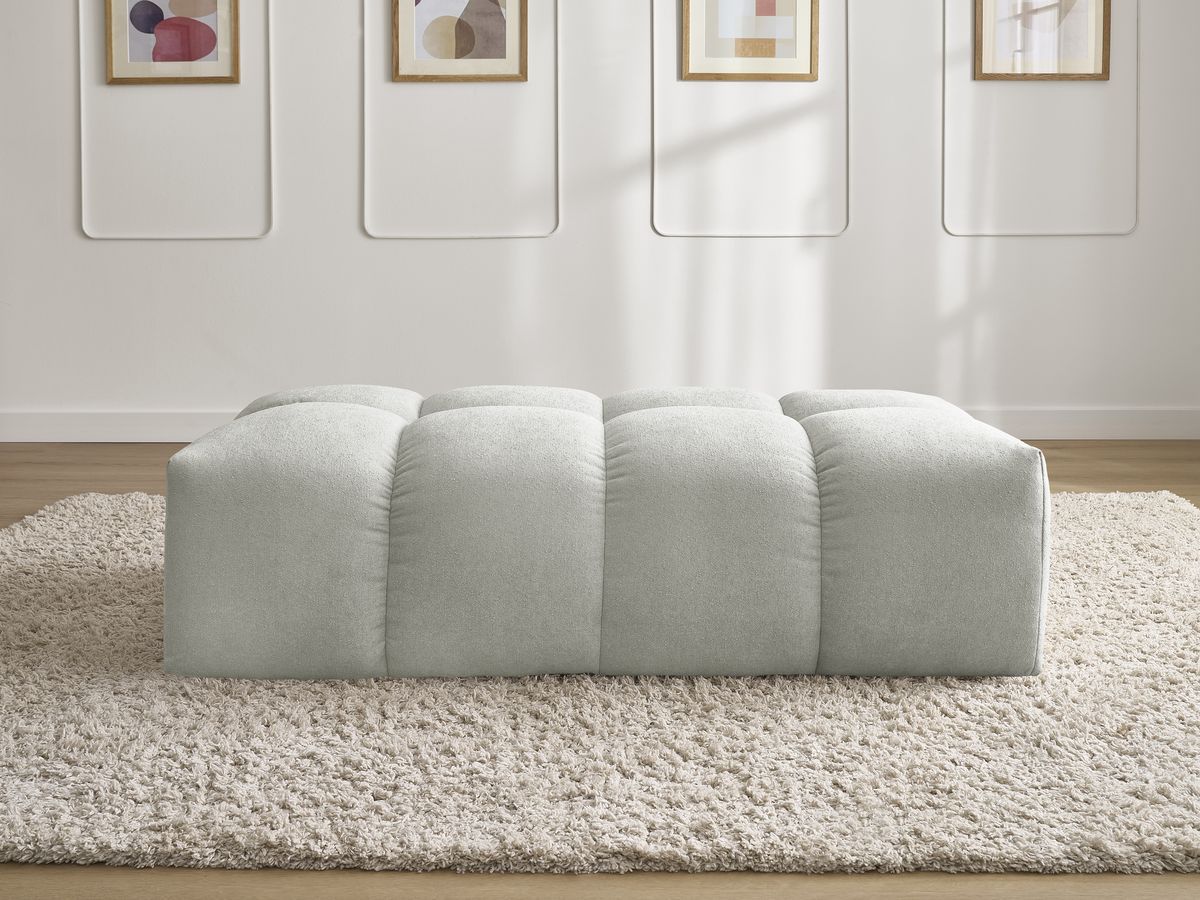 Pouf petit EVEREST texturé gris clair — vue 5