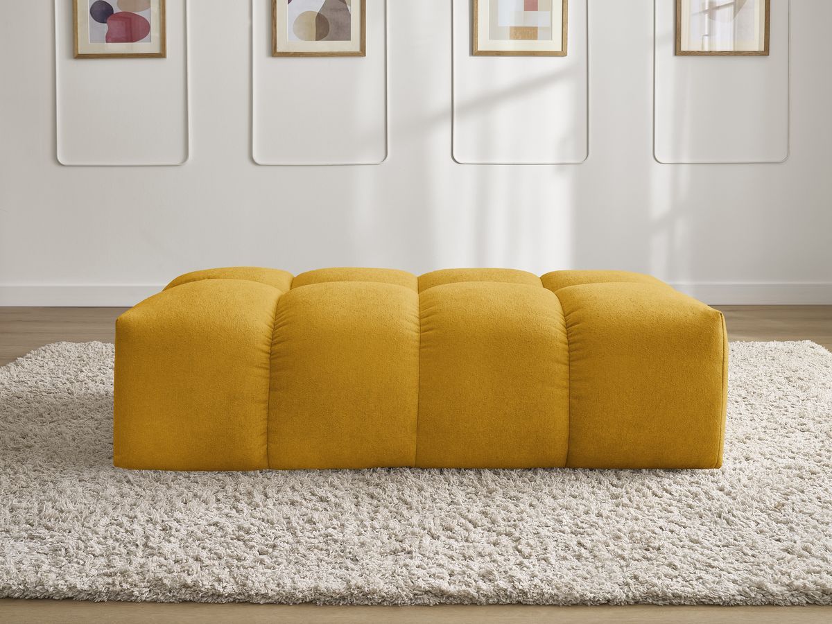 Pouf petit EVEREST texturé jaune — vue 5
