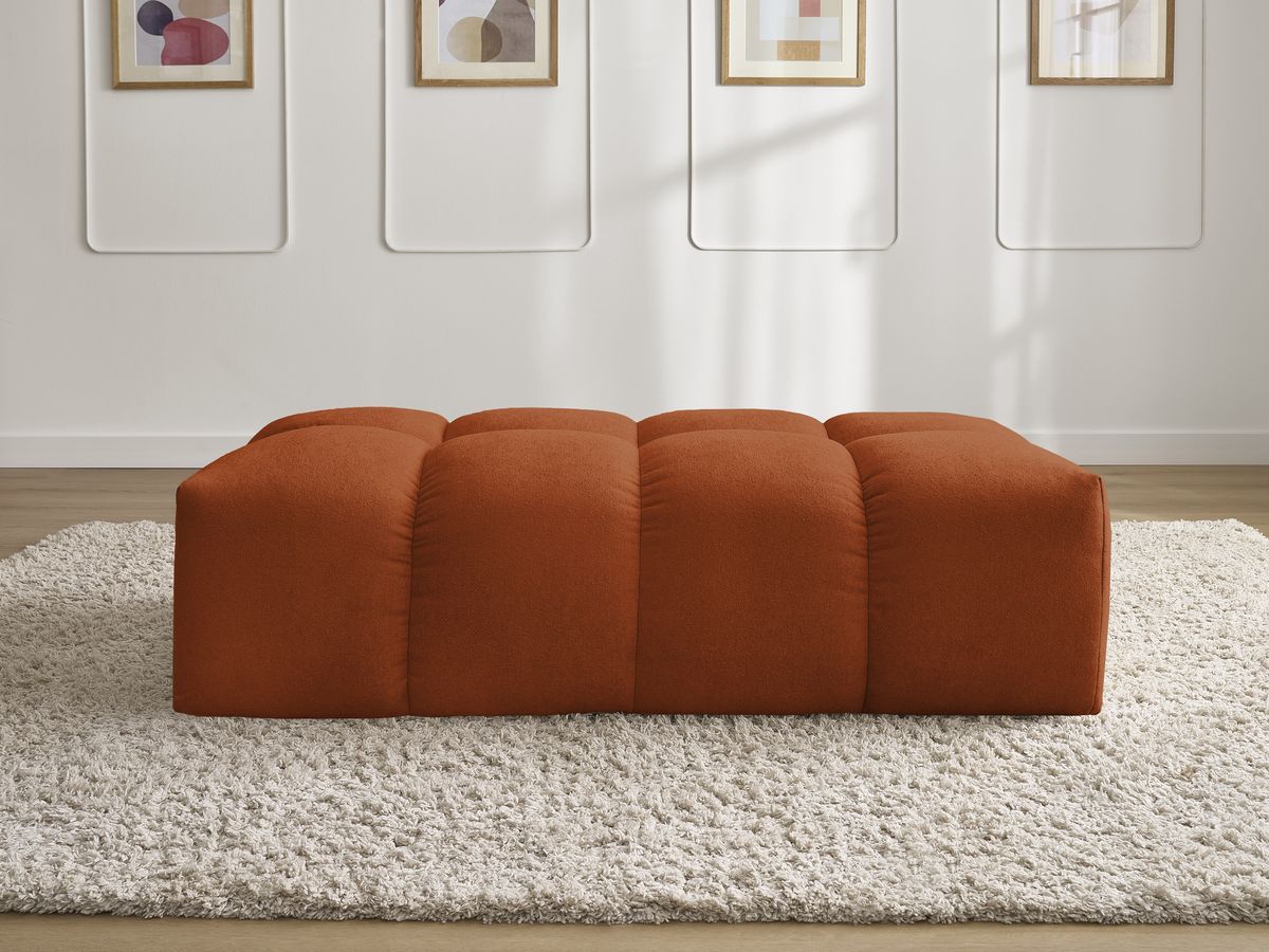 Pouf petit EVEREST texturé orange — vue 5
