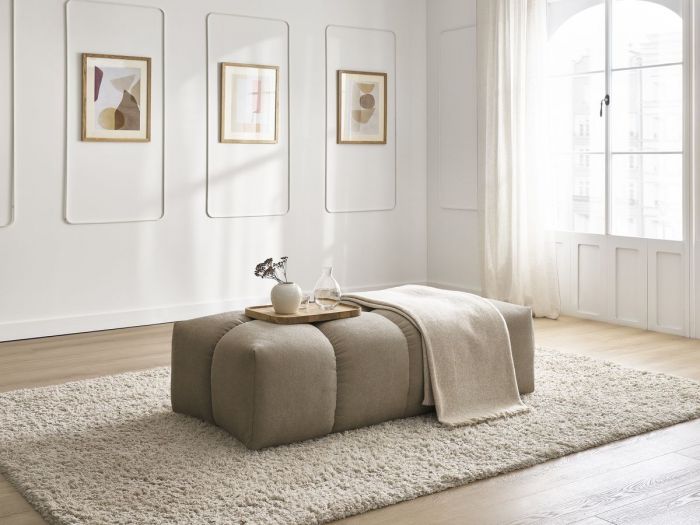 Pouf petit EVEREST tissu texturé