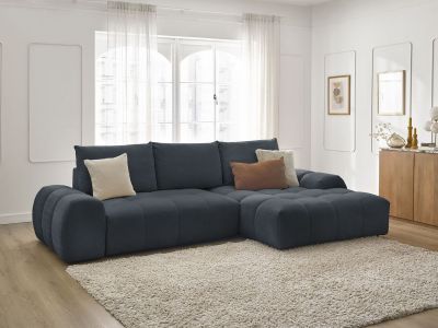 Canapé d'angle convertible coffre EVEREST tissu texturé