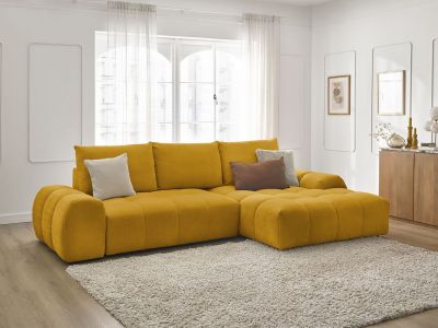 Canapé d'angle convertible coffre EVEREST tissu texturé