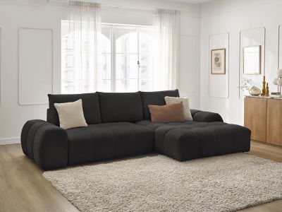 Canapé d'angle convertible coffre EVEREST tissu texturé