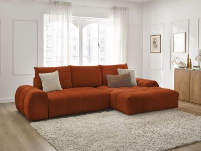 Canapé d'angle convertible coffre EVEREST tissu texturé