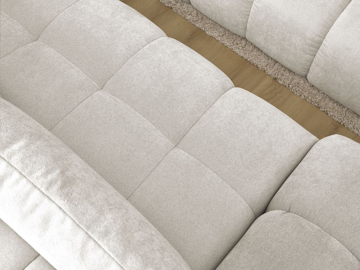 Canapé d'angle fixe EVEREST tissu chiné - Orange - Angle droit - 10 coussins
