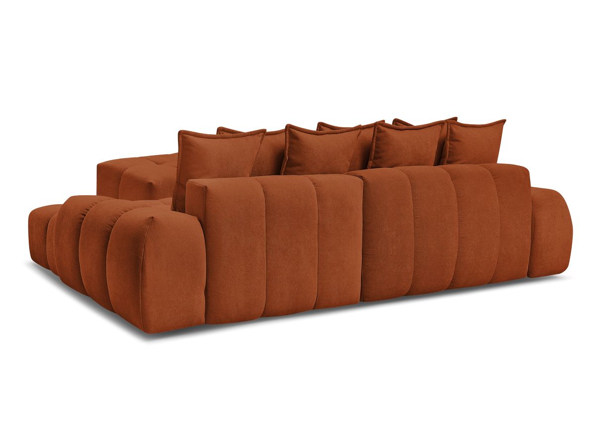 Canapé d'angle convertible coffre EVEREST tissu texturé avec pouf