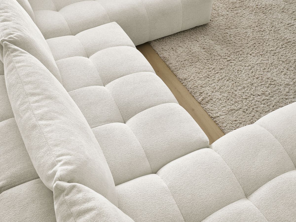 Canapé panoramique convertible coffre EVEREST tissu chiné