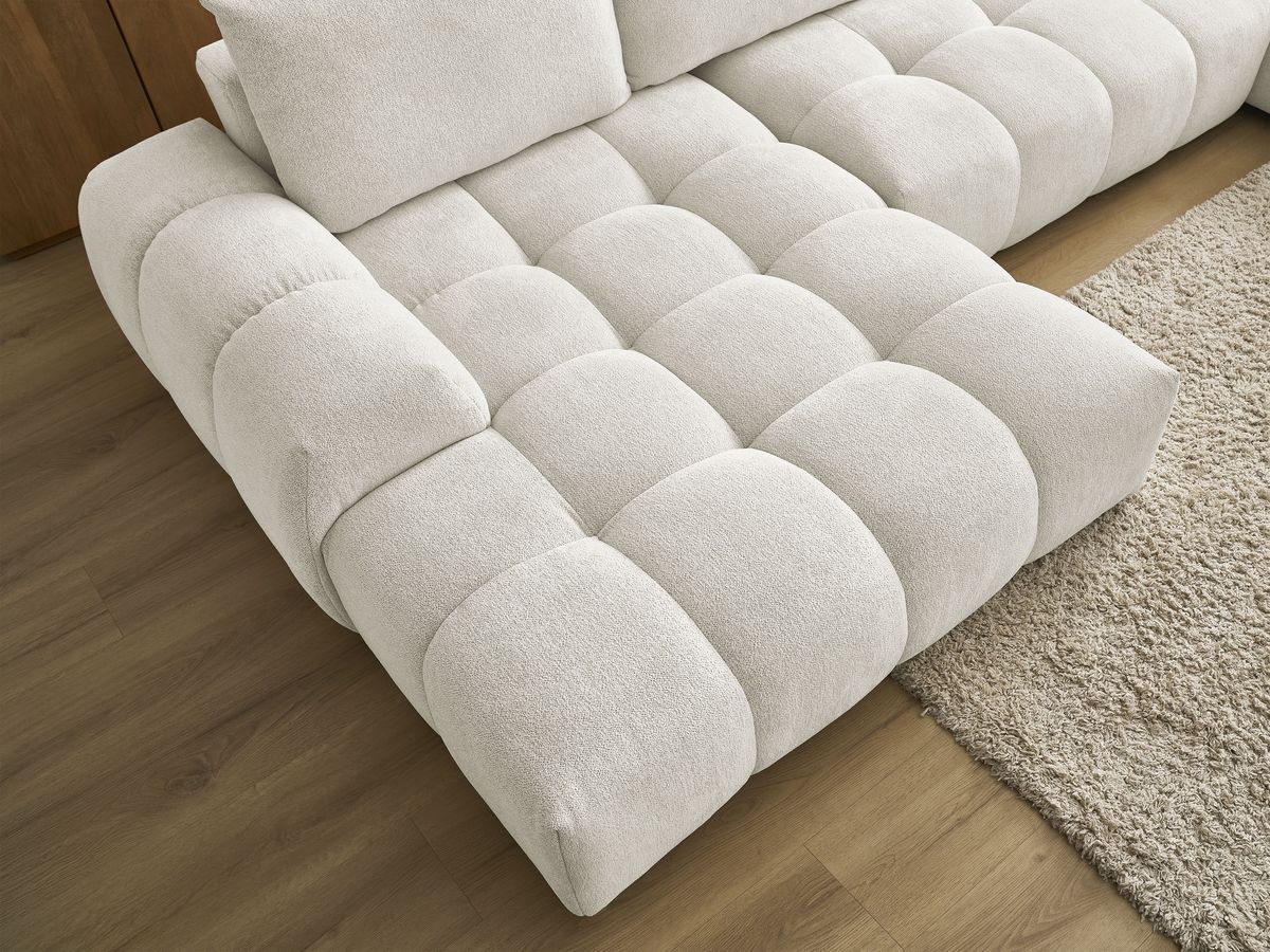 Canapé panoramique convertible coffre EVEREST tissu chiné