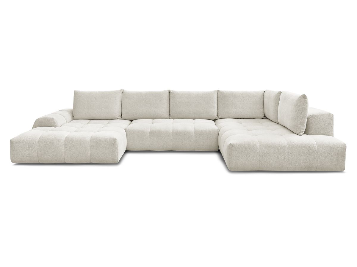 Canapé panoramique convertible coffre EVEREST tissu chiné