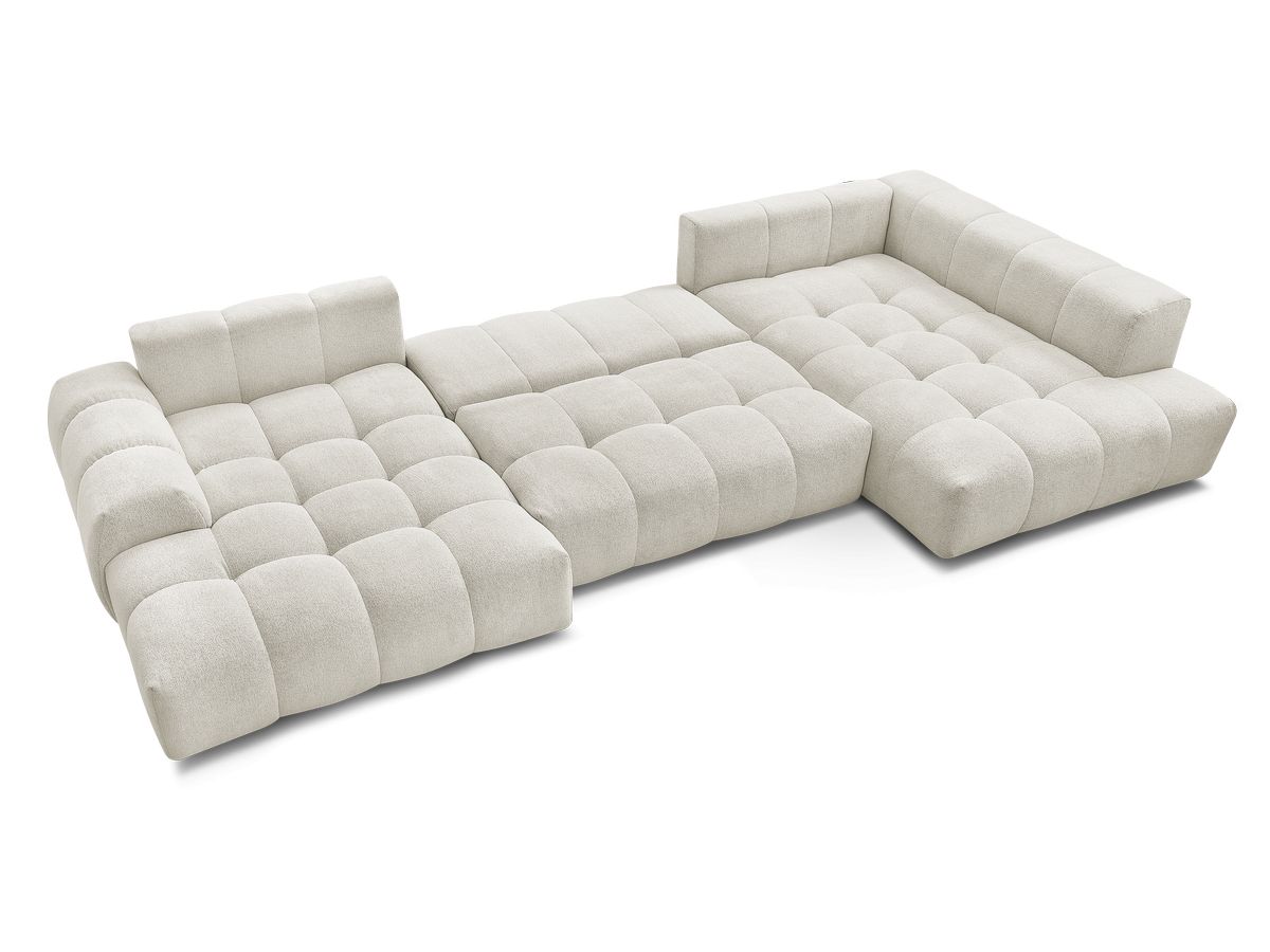 Canapé panoramique convertible coffre EVEREST tissu chiné