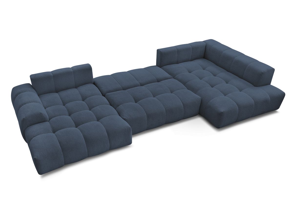 Canapé panoramique convertible coffre EVEREST tissu chiné