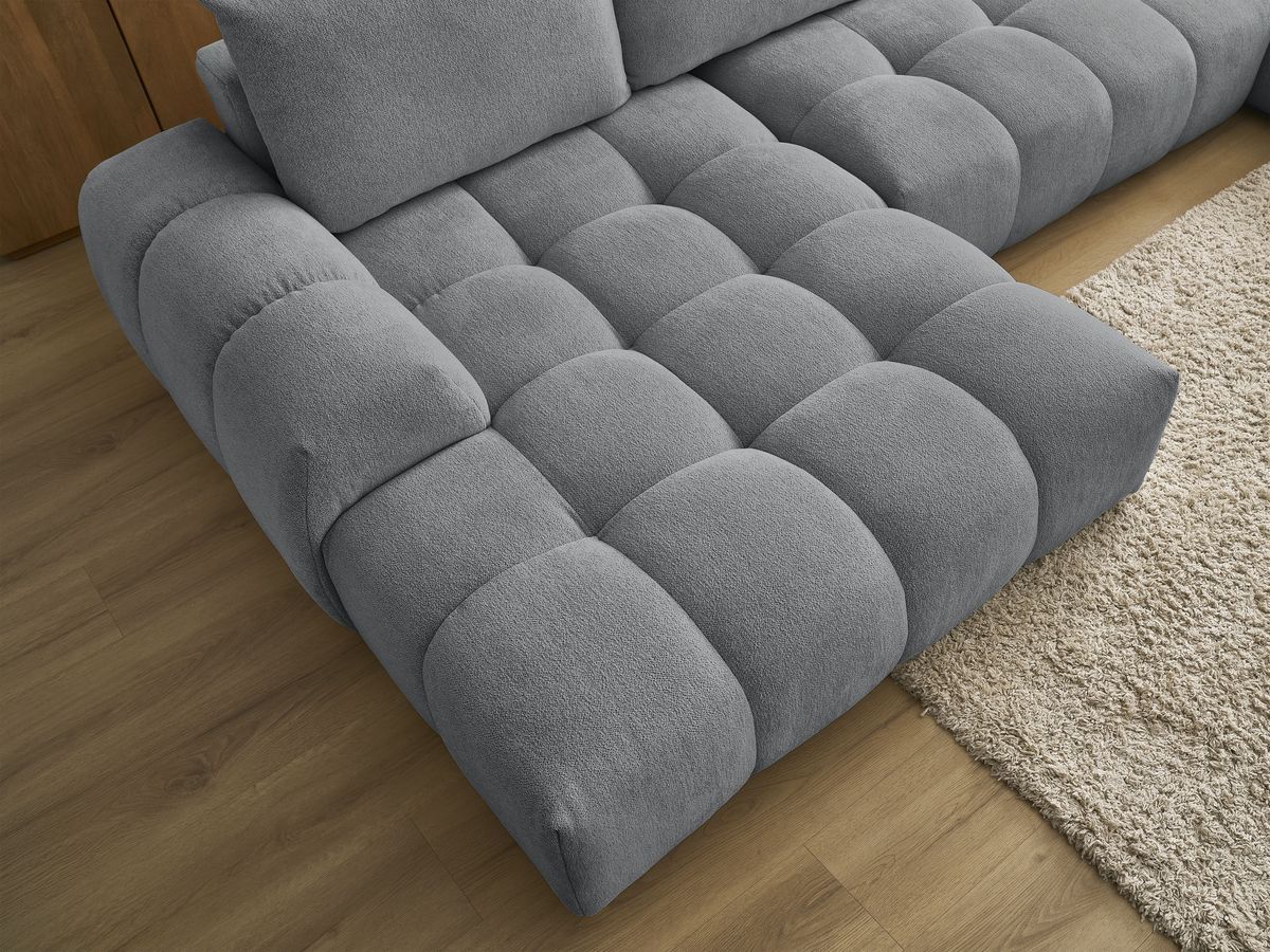 Canapé panoramique convertible coffre EVEREST tissu chiné