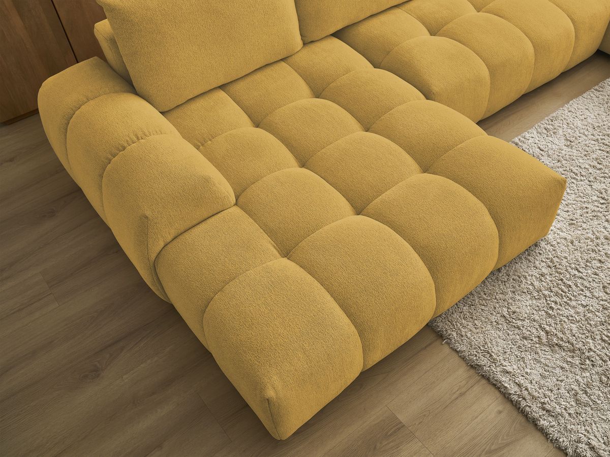 Canapé panoramique convertible coffre EVEREST tissu chiné