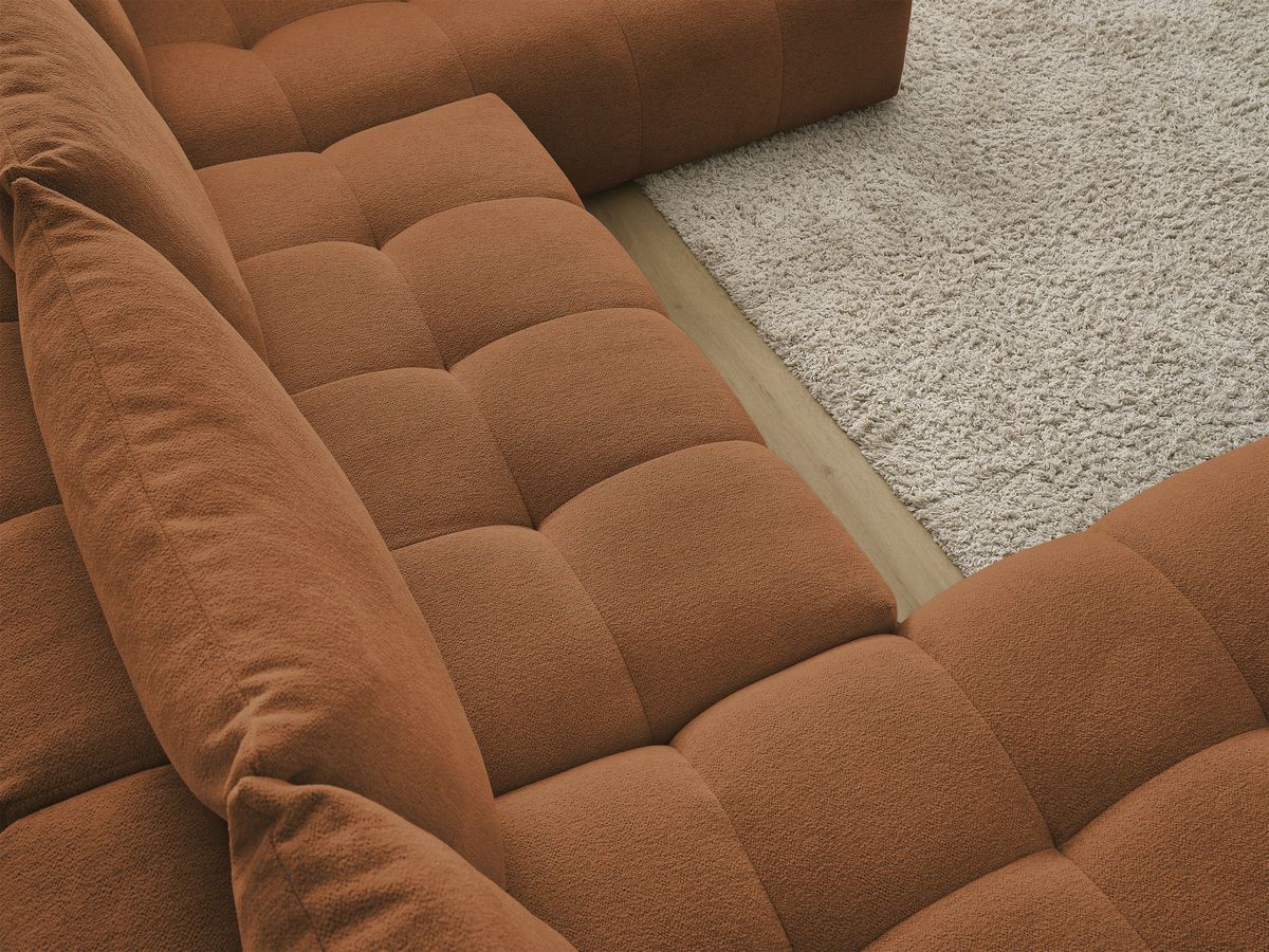 Canapé panoramique convertible coffre EVEREST tissu chiné