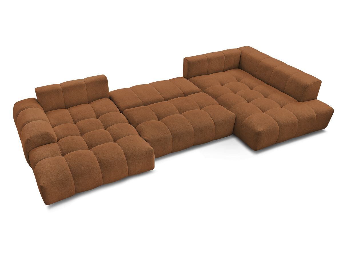 Canapé panoramique convertible coffre EVEREST tissu chiné