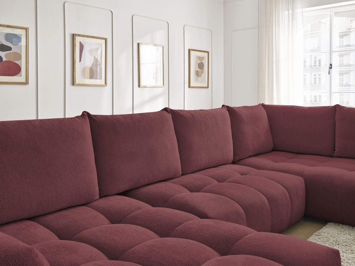 Canapé panoramique convertible coffre EVEREST tissu chiné