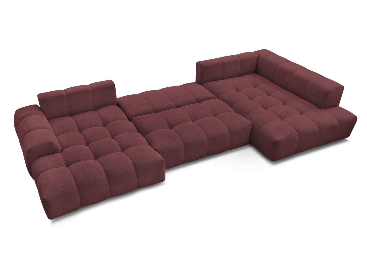 Canapé panoramique convertible coffre EVEREST tissu chiné