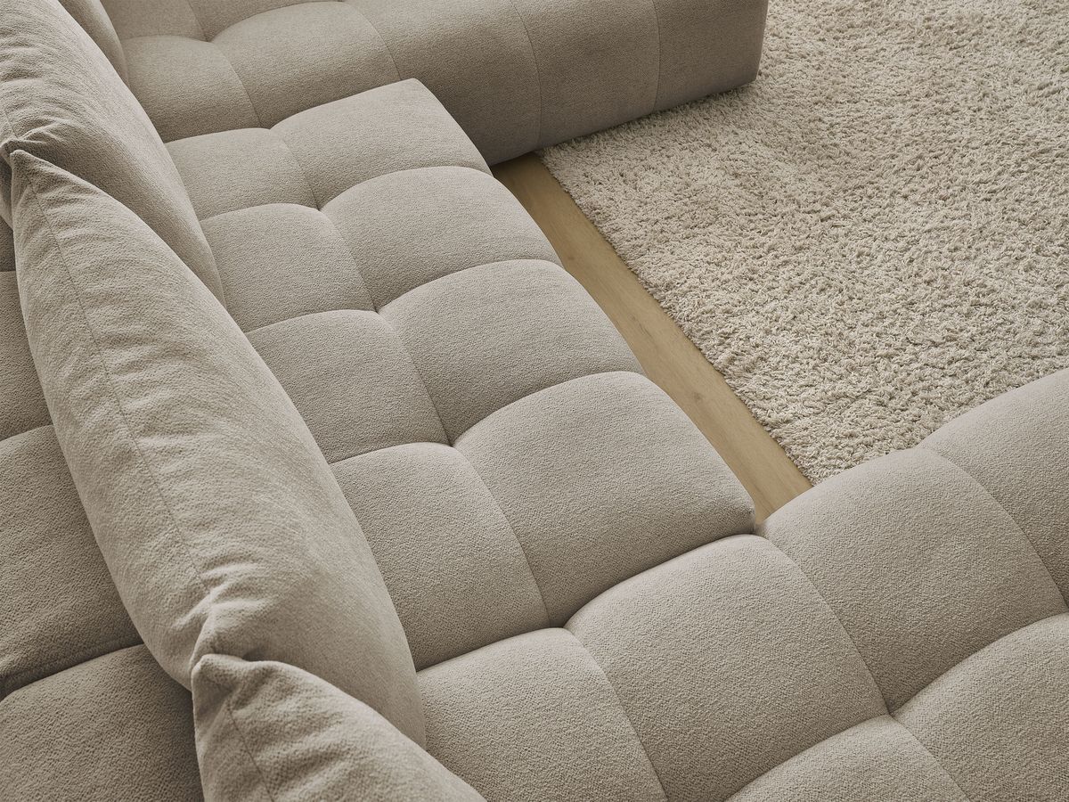 Canapé panoramique convertible coffre EVEREST tissu chiné