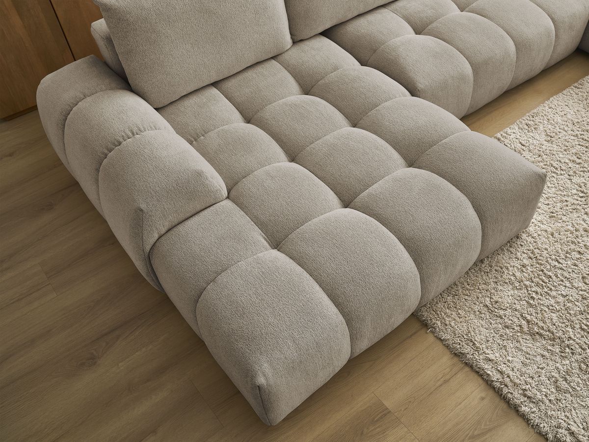 Canapé panoramique convertible coffre EVEREST tissu chiné