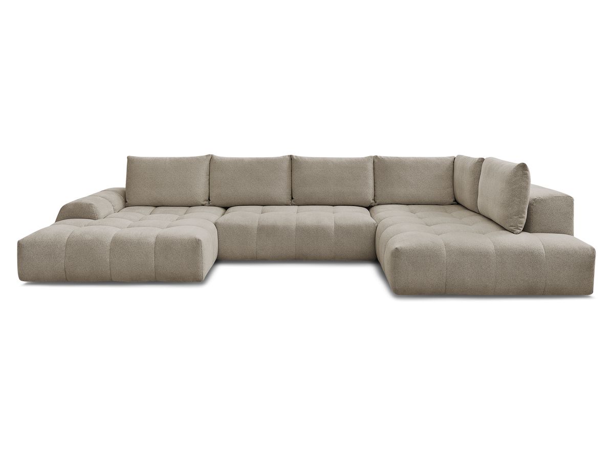 Canapé panoramique convertible coffre EVEREST tissu chiné