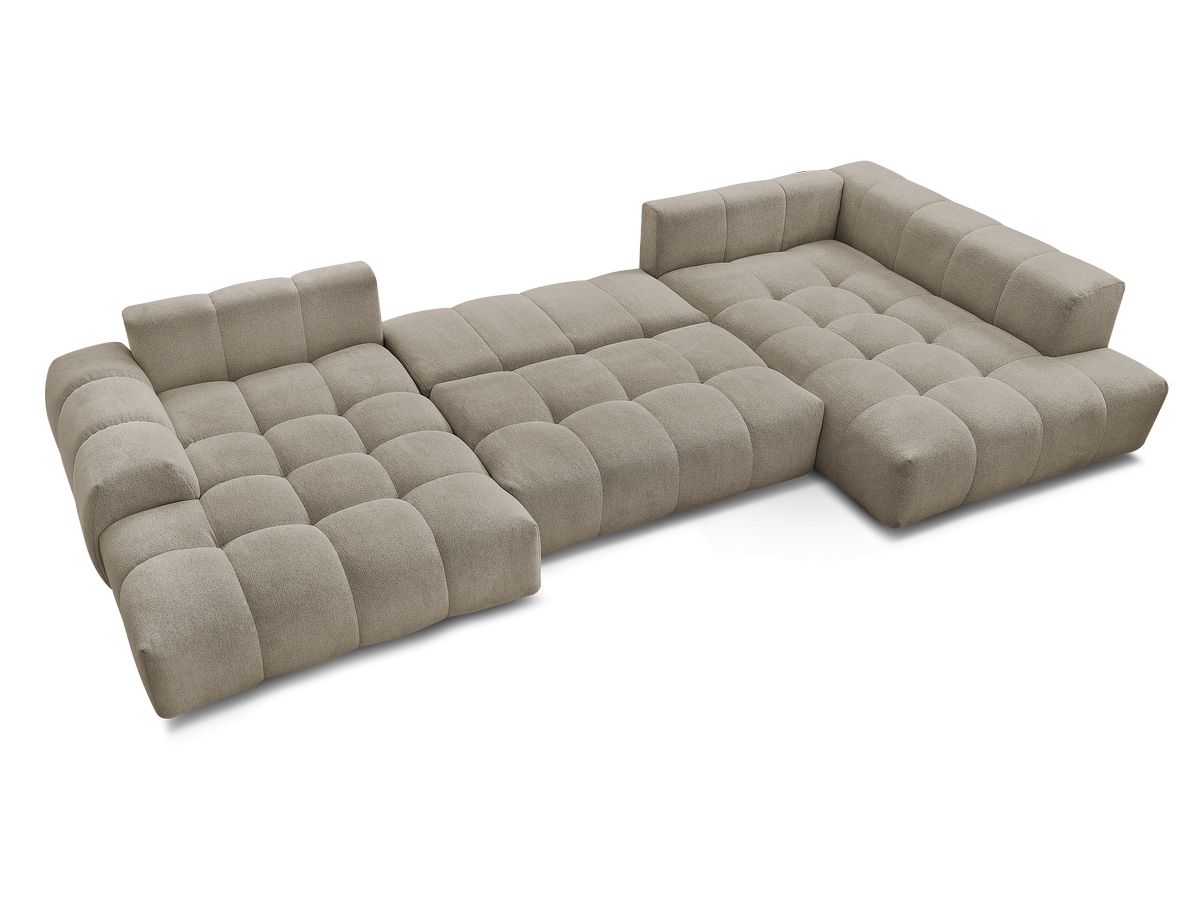 Canapé panoramique convertible coffre EVEREST tissu chiné